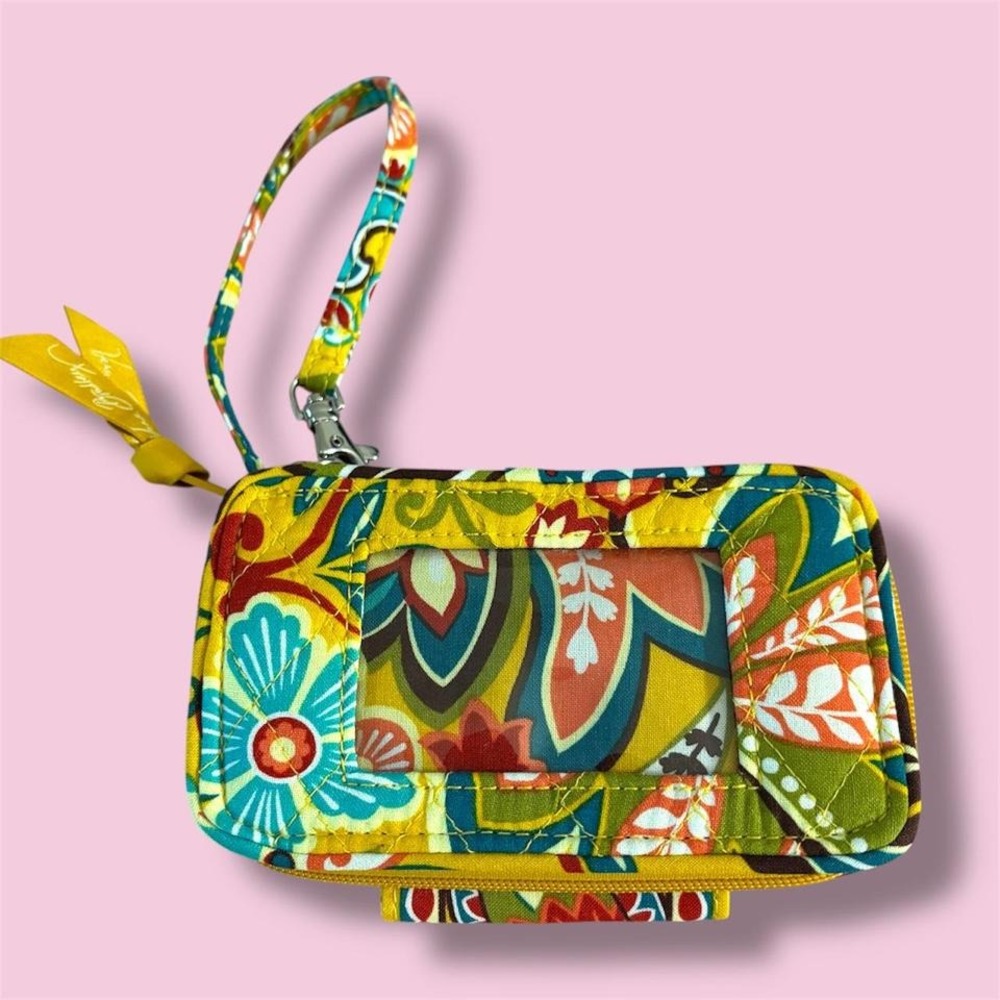 Vera Bradley Provencal Yellow Floral All In One Wristlet Wallet w/ Strap